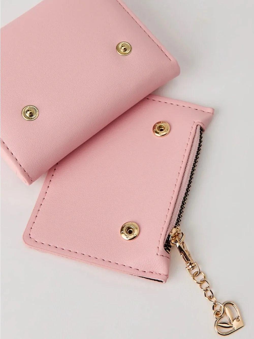 Playboy Pink Trifold Folding Wallet Zipper Chain Charm ID Window Bunny